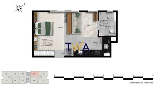 Apartamento 1 Quarto à Venda | Aldea | Vale do Sereno | Nova Lima.