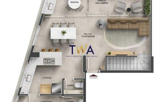 Cobertura 2 Quartos à Venda | TORRE CATHARINA | Vale do Sereno | Nova Lima.